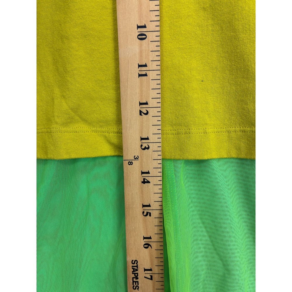 Savage X Fenty Cropped T-Shirt Womens S Yellow Mesh Layered Streetwear Casual - Picture 9 of 15